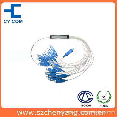 PLC 1X16 (SC/UPC, 0.9mm) Steel Tube Packing Fiber Optic Coupler